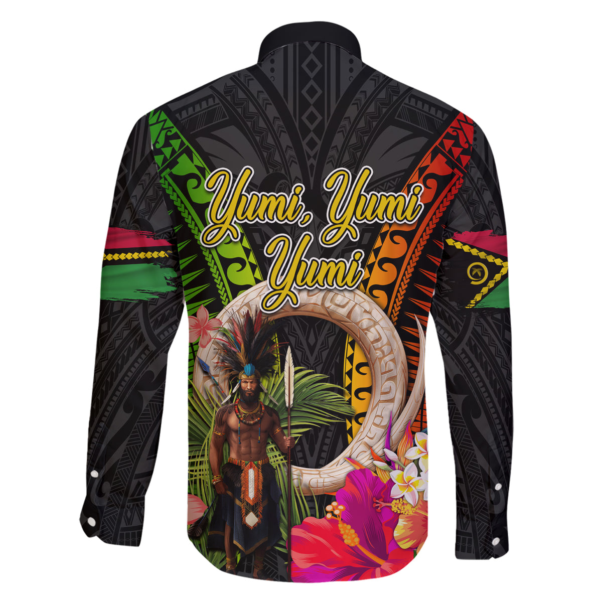 Vanuatu Independence Day Family Matching Short Sleeve Bodycon Dress and Hawaiian Shirt Boars Tusk and Melanesian Warrior Indipendens Dei LT03 - Polynesian Pride