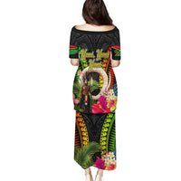 Vanuatu Independence Day Puletasi Boars Tusk and Melanesian Warrior Indipendens Dei