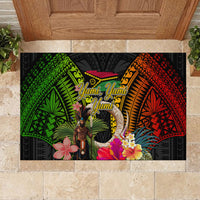 Vanuatu Independence Day Rubber Doormat Boars Tusk and Melanesian Warrior Indipendens Dei LT03 - Polynesian Pride