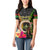 Vanuatu Independence Day Women Polo Shirt Boars Tusk and Melanesian Warrior Indipendens Dei