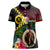 Vanuatu Indipendens Dei Women Polo Shirt Boars Tusk and Melanesian Warrior Hibiscus