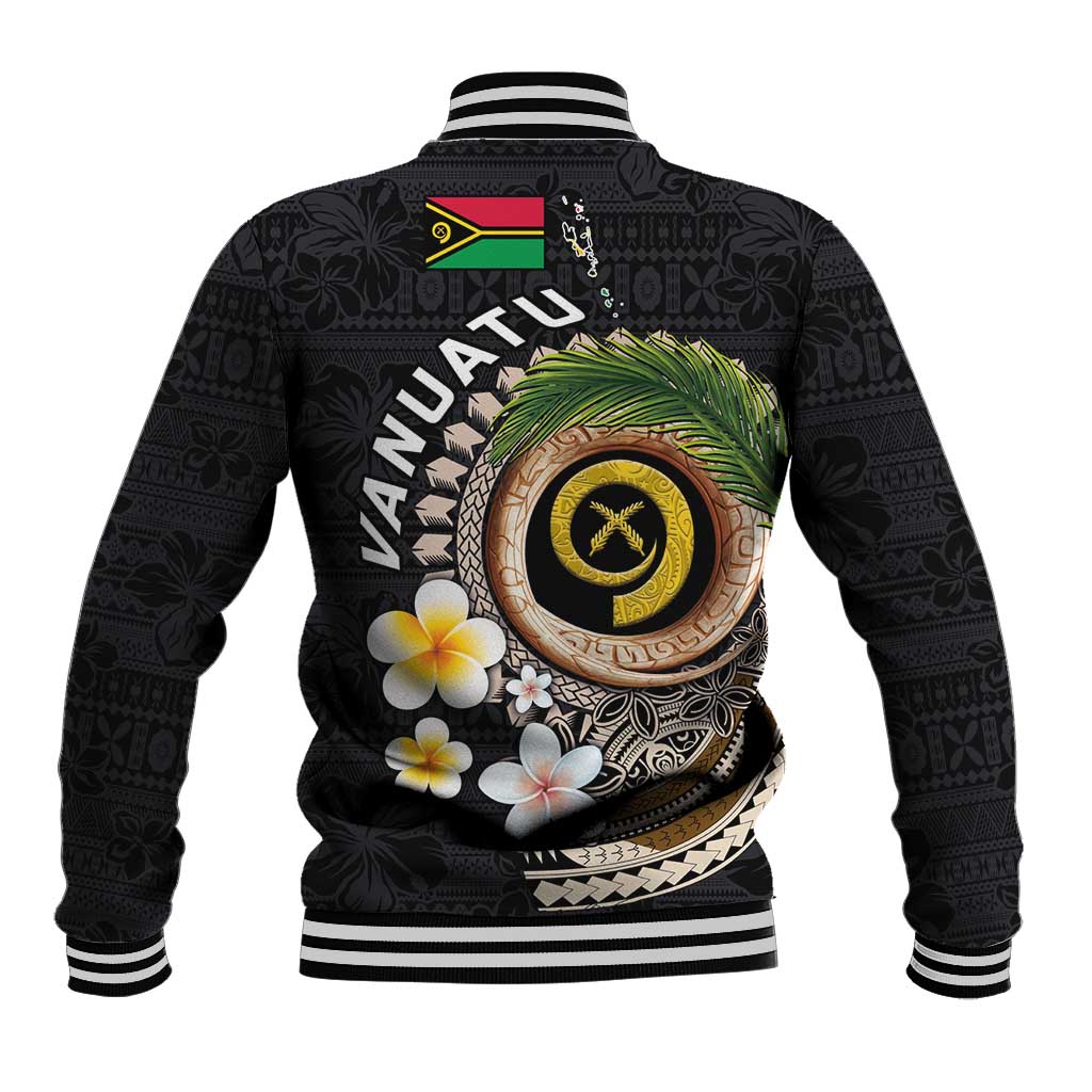 Vanuatu Independence Day Baseball Jacket Melanesian Tribal Pig Tusk with Tropical Plants LT03 - Polynesian Pride