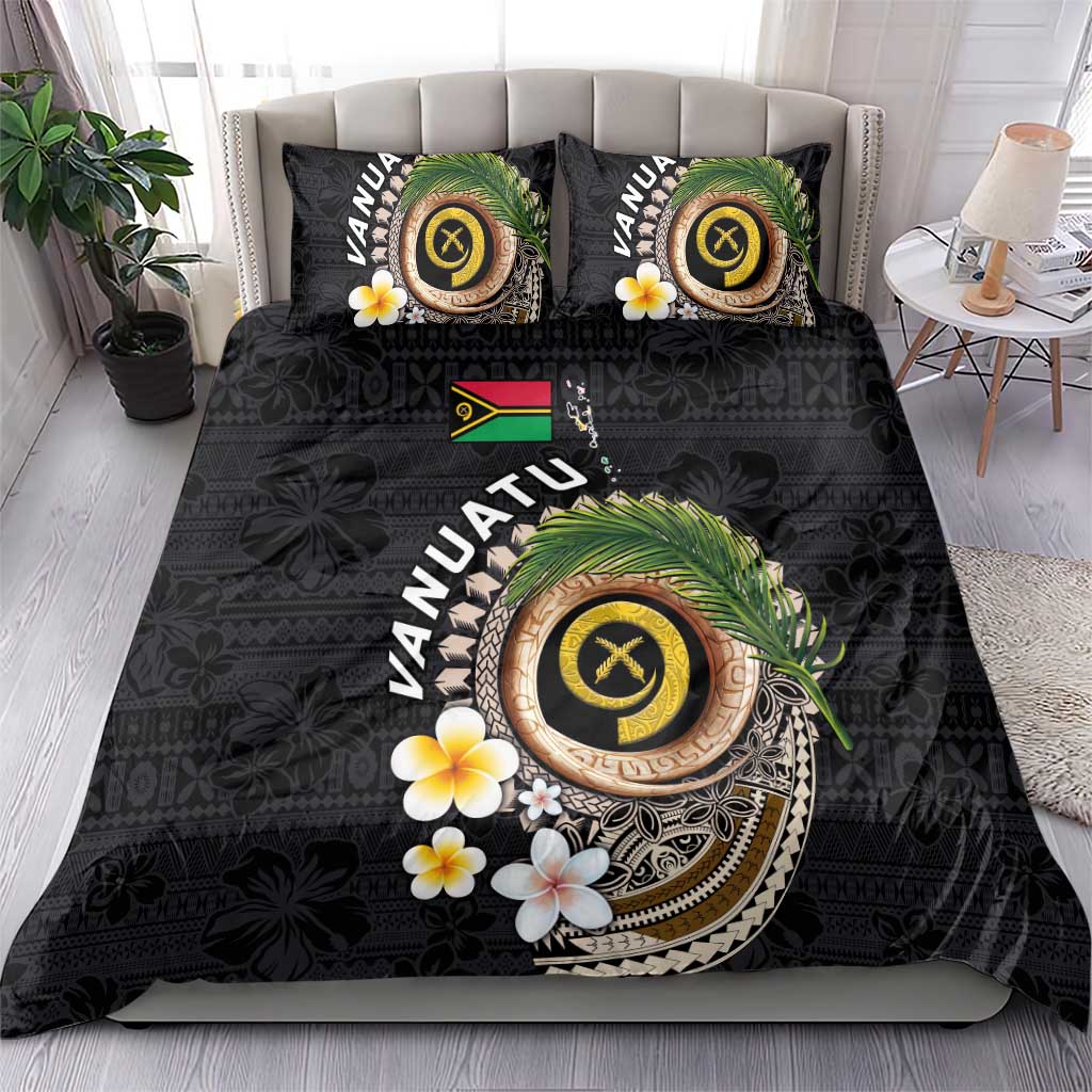 Vanuatu Independence Day Bedding Set Melanesian Tribal Pig Tusk with Tropical Plants LT03 - Polynesian Pride
