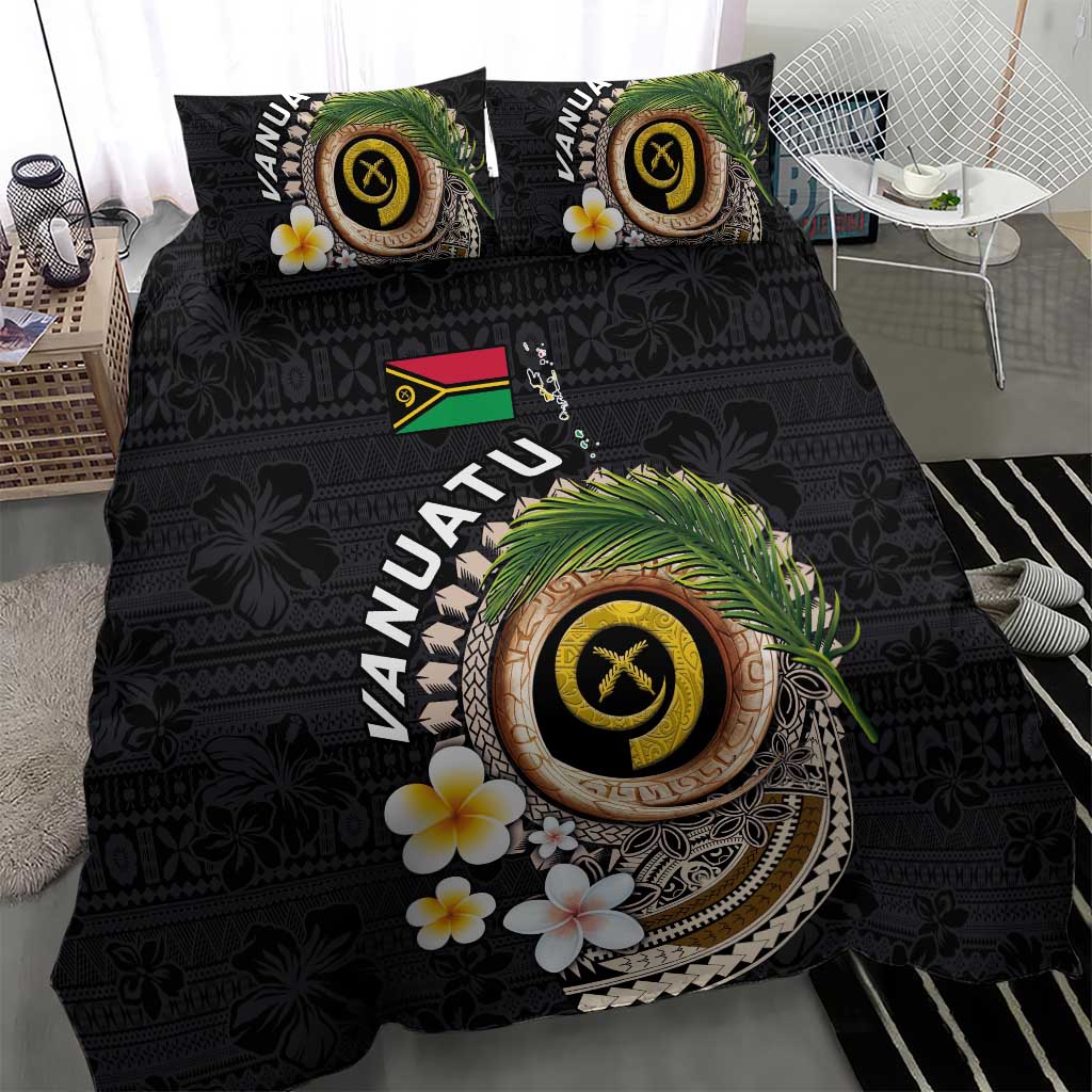 Vanuatu Independence Day Bedding Set Melanesian Tribal Pig Tusk with Tropical Plants LT03 - Polynesian Pride