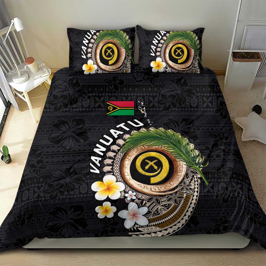Vanuatu Independence Day Bedding Set Melanesian Tribal Pig Tusk with Tropical Plants LT03 - Polynesian Pride