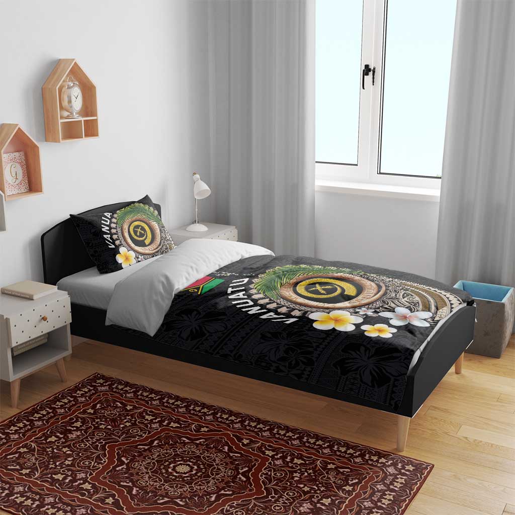 Vanuatu Independence Day Bedding Set Melanesian Tribal Pig Tusk with Tropical Plants LT03 - Polynesian Pride