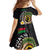 Vanuatu Independence Day Family Matching Off The Shoulder Long Sleeve Dress and Hawaiian Shirt Melanesian Tribal Pig Tusk with Tropical Plants