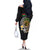 Vanuatu Independence Day Family Matching Off The Shoulder Long Sleeve Dress and Hawaiian Shirt Melanesian Tribal Pig Tusk with Tropical Plants