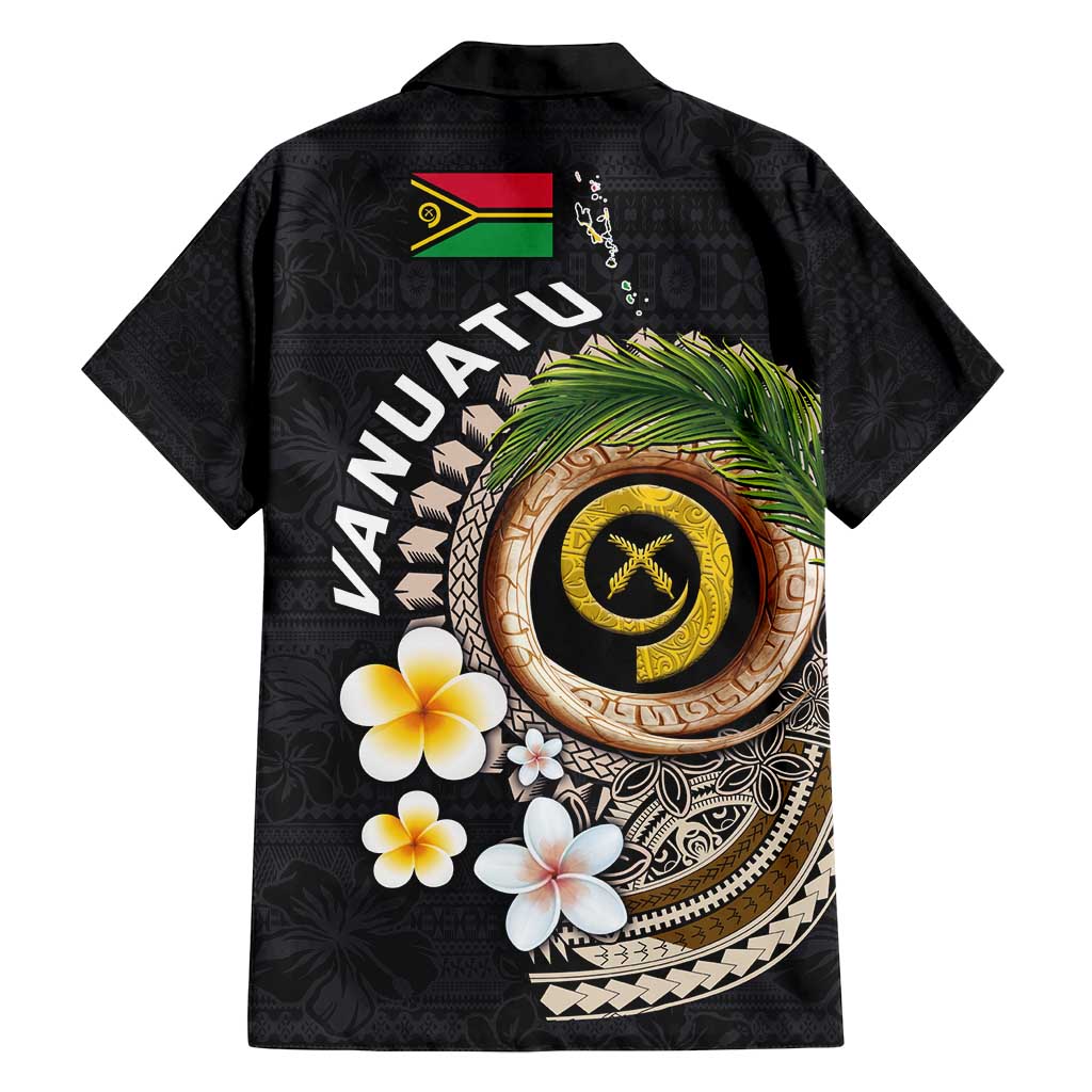Vanuatu Independence Day Family Matching Off Shoulder Short Dress and Hawaiian Shirt Melanesian Tribal Pig Tusk with Tropical Plants