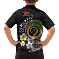 Vanuatu Independence Day Family Matching Short Sleeve Bodycon Dress and Hawaiian Shirt Melanesian Tribal Pig Tusk with Tropical Plants