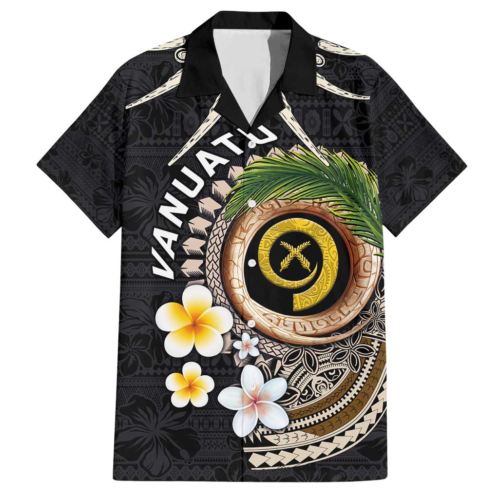 Vanuatu Independence Day Hawaiian Shirt Melanesian Tribal Pig Tusk with Tropical Plants
