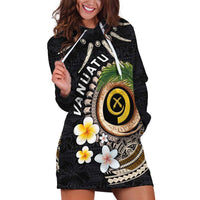 Vanuatu Independence Day Hoodie Dress Melanesian Tribal Pig Tusk with Tropical Plants
