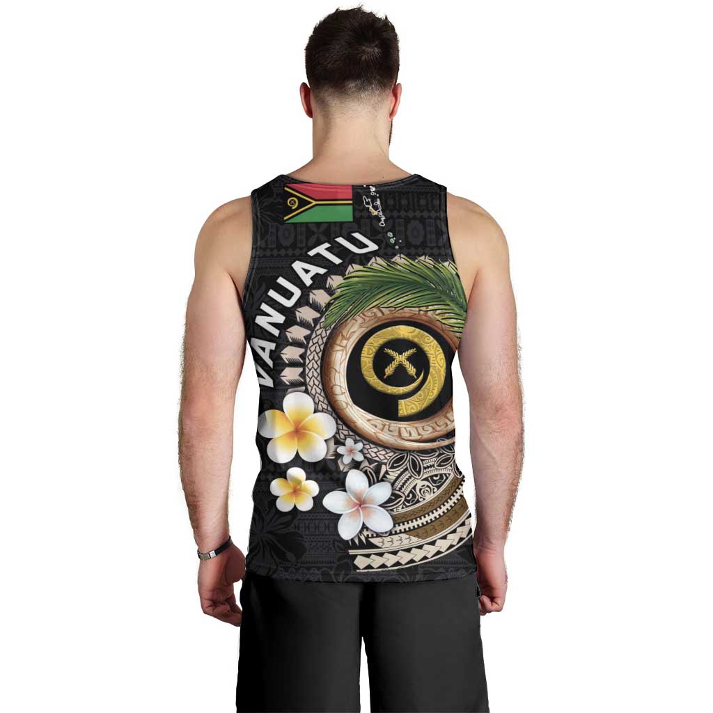 Vanuatu Independence Day Men Tank Top Melanesian Tribal Pig Tusk with Tropical Plants LT03 - Polynesian Pride