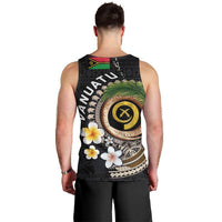 Vanuatu Independence Day Men Tank Top Melanesian Tribal Pig Tusk with Tropical Plants LT03 - Polynesian Pride