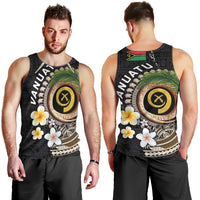 Vanuatu Independence Day Men Tank Top Melanesian Tribal Pig Tusk with Tropical Plants LT03 - Polynesian Pride