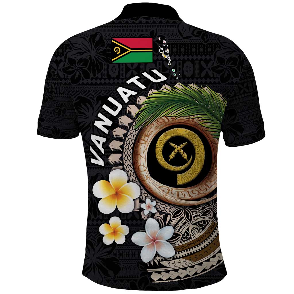 Vanuatu Independence Day Polo Shirt Melanesian Tribal Pig Tusk with Tropical Plants