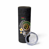 Vanuatu Independence Day Skinny Tumbler Melanesian Tribal Pig Tusk with Tropical Plants