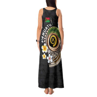Vanuatu Independence Day Tank Maxi Dress Melanesian Tribal Pig Tusk with Tropical Plants LT03 - Polynesian Pride