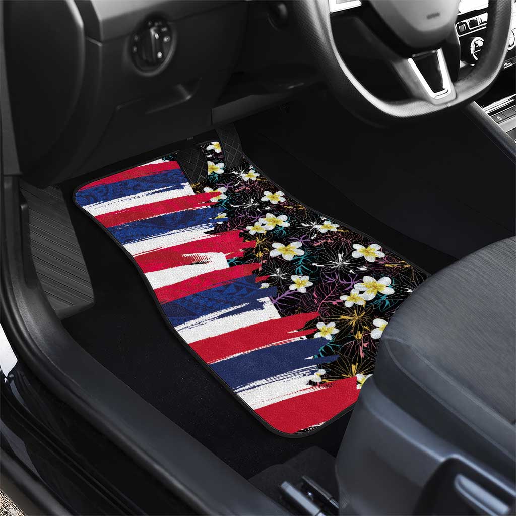 Hawaiian Flag Day Car Mats Tropical Flowers and Leaves
