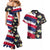 Hawaiian Flag Day Couples Matching Mermaid Dress and Hawaiian Shirt Tropical Flowers and Leaves