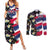 Hawaiian Flag Day Couples Matching Summer Maxi Dress and Long Sleeve Button Shirt Tropical Flowers and Leaves
