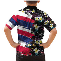 Hawaiian Flag Day Family Matching Mermaid Dress and Hawaiian Shirt Tropical Flowers and Leaves