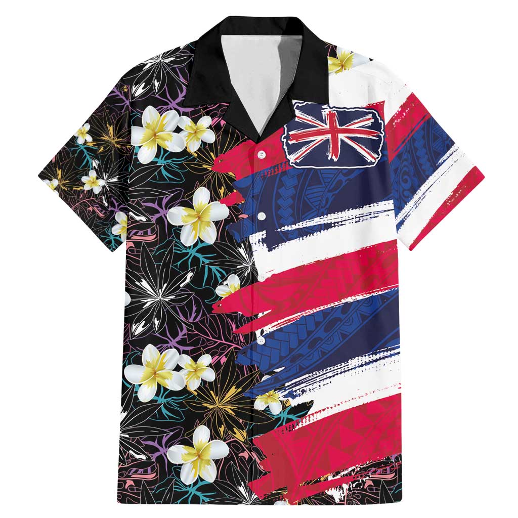 Hawaiian Flag Day Family Matching Mermaid Dress and Hawaiian Shirt Tropical Flowers and Leaves