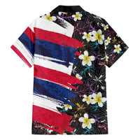 Hawaiian Flag Day Family Matching Puletasi and Hawaiian Shirt Tropical Flowers and Leaves