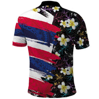 Hawaiian Flag Day Polo Shirt Tropical Flowers and Leaves
