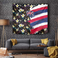 Hawaiian Flag Day Tapestry Tropical Flowers and Leaves