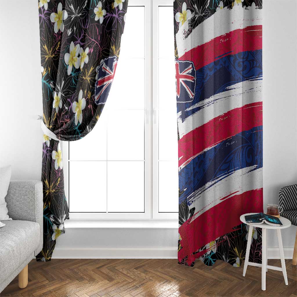 Hawaiian Flag Day Window Curtain Tropical Flowers and Leaves LT03 - Polynesian Pride