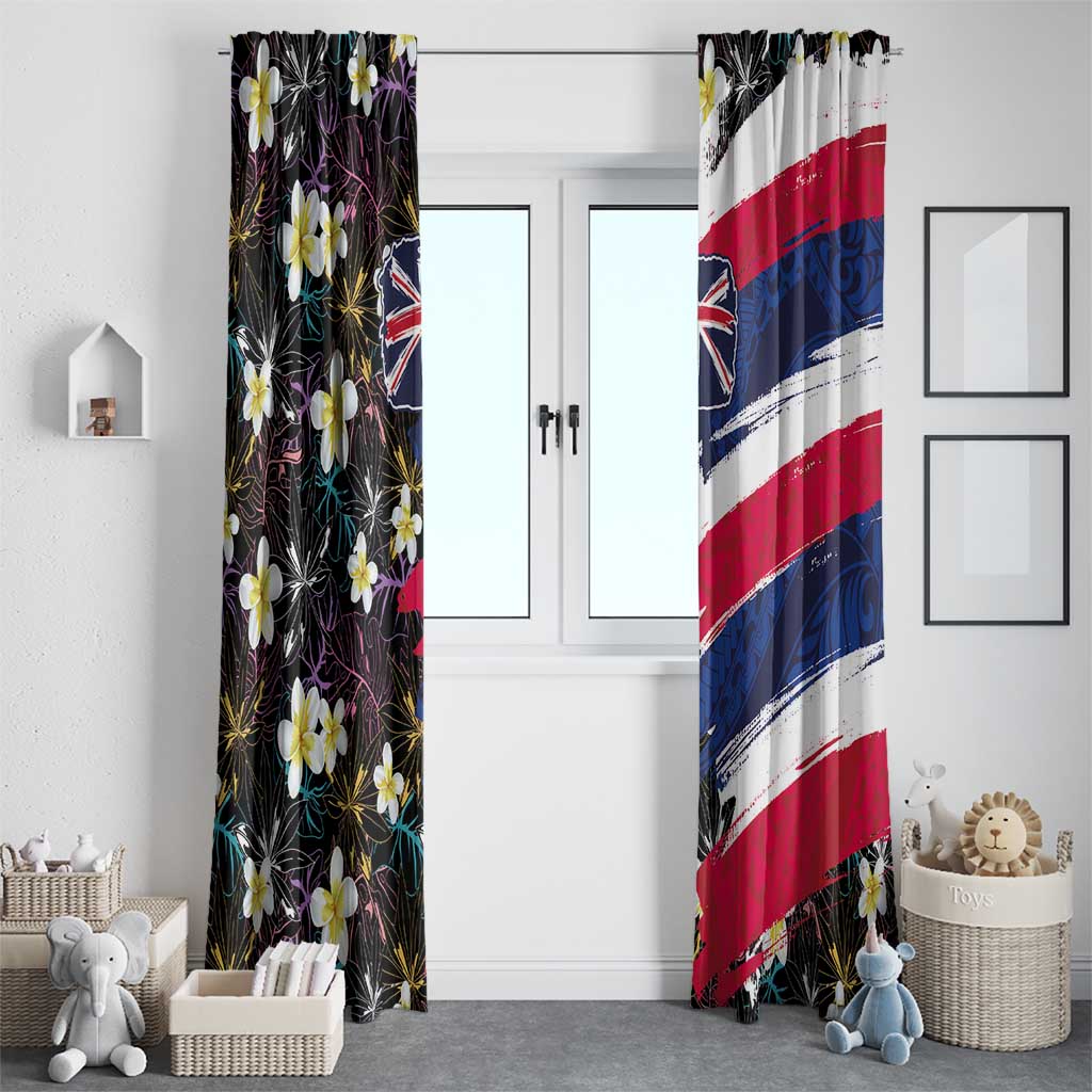 Hawaiian Flag Day Window Curtain Tropical Flowers and Leaves LT03 - Polynesian Pride