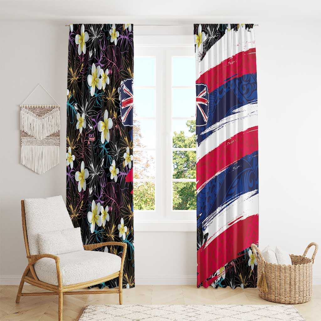 Hawaiian Flag Day Window Curtain Tropical Flowers and Leaves LT03 - Polynesian Pride