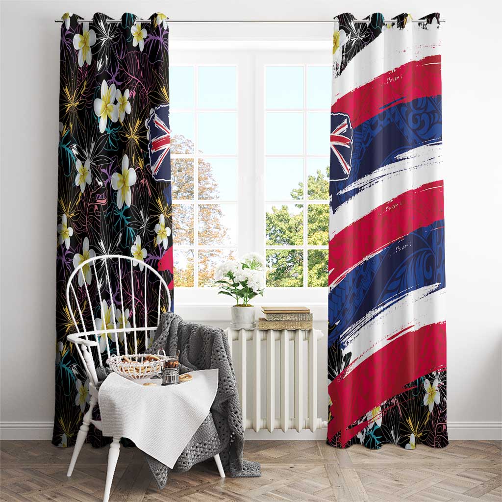 Hawaiian Flag Day Window Curtain Tropical Flowers and Leaves LT03 - Polynesian Pride