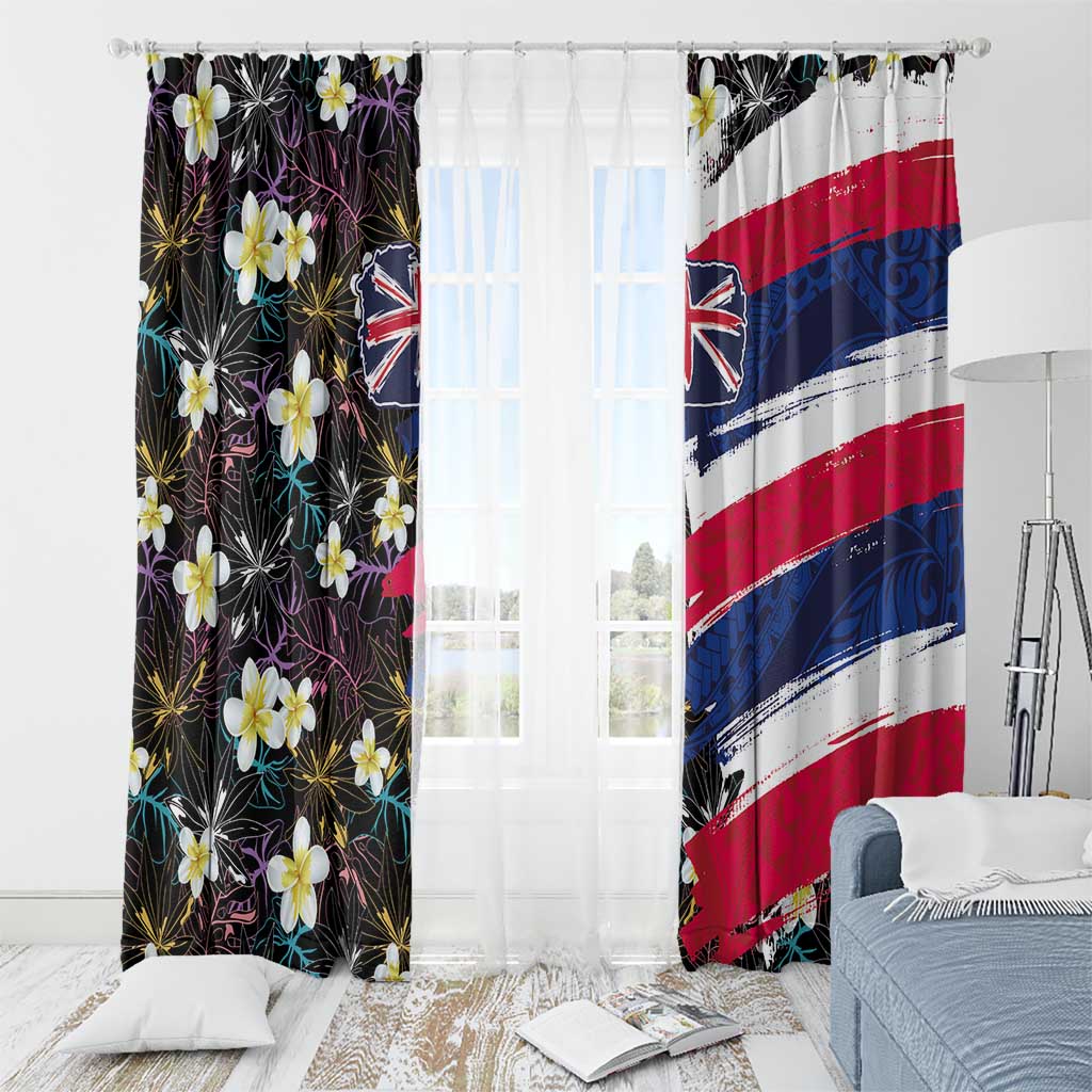 Hawaiian Flag Day Window Curtain Tropical Flowers and Leaves LT03 - Polynesian Pride