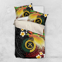 Vanuatu and Papua New Guinea Together Bedding Set Bird-of-paradise and Pig Tusk Melanesian Pattern LT03 US Twin 172cm x 218cm Black - Polynesian Pride