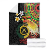 Vanuatu and Papua New Guinea Together Blanket Bird-of-paradise and Pig Tusk Melanesian Pattern