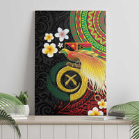Vanuatu and Papua New Guinea Together Canvas Wall Art Bird-of-paradise and Pig Tusk Melanesian Pattern