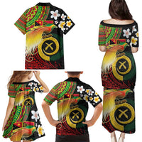 Vanuatu and Papua New Guinea Together Family Matching Puletasi and Hawaiian Shirt Bird-of-paradise and Pig Tusk Melanesian Pattern LT03 - Polynesian Pride