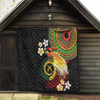 Vanuatu and Papua New Guinea Together Quilt Bird-of-paradise and Pig Tusk Melanesian Pattern