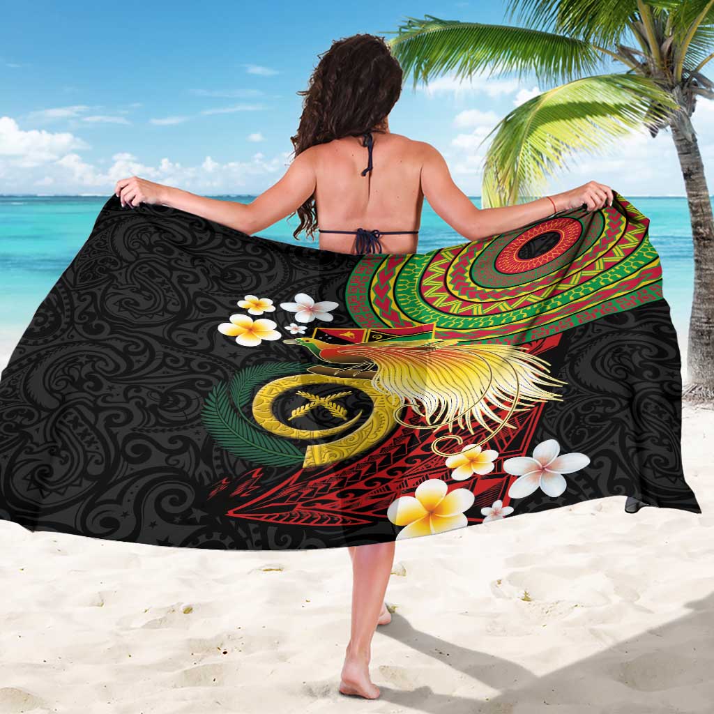 Vanuatu and Papua New Guinea Together Sarong Bird-of-paradise and Pig Tusk Melanesian Pattern LT03 - Polynesian Pride
