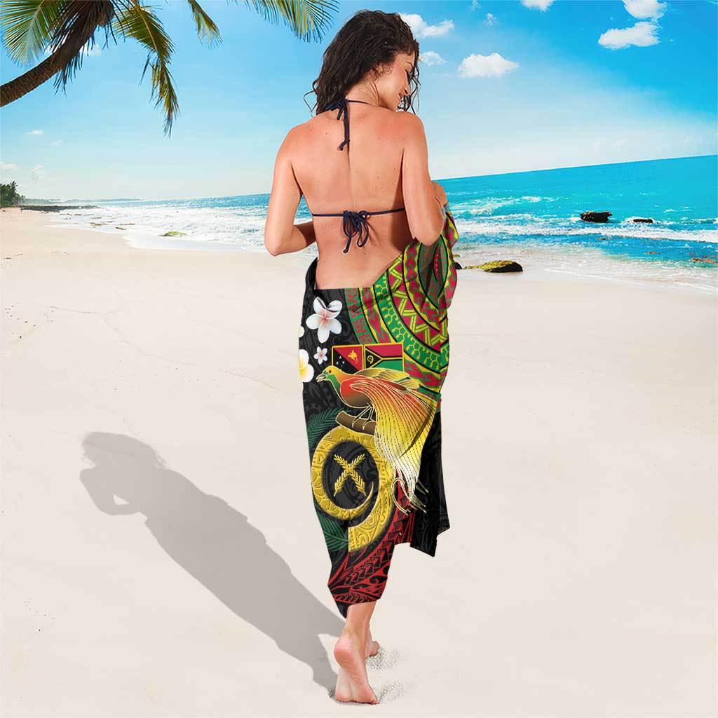 Vanuatu and Papua New Guinea Together Sarong Bird-of-paradise and Pig Tusk Melanesian Pattern LT03 - Polynesian Pride