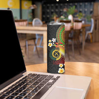 Vanuatu and Papua New Guinea Together Skinny Tumbler Bird-of-paradise and Pig Tusk Melanesian Pattern LT03 - Polynesian Pride