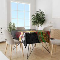 Vanuatu and Papua New Guinea Together Tablecloth Bird-of-paradise and Pig Tusk Melanesian Pattern