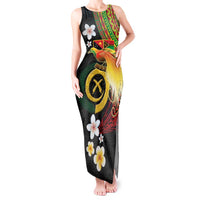 Vanuatu and Papua New Guinea Together Tank Maxi Dress Bird-of-paradise and Pig Tusk Melanesian Pattern