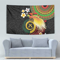 Vanuatu and Papua New Guinea Together Tapestry Bird-of-paradise and Pig Tusk Melanesian Pattern