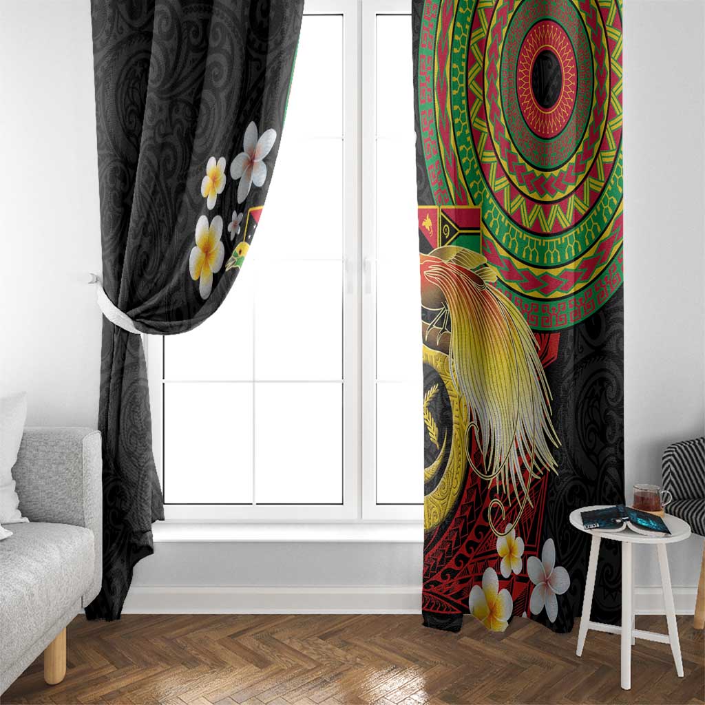 Vanuatu and Papua New Guinea Together Window Curtain Bird-of-paradise and Pig Tusk Melanesian Pattern LT03 - Polynesian Pride