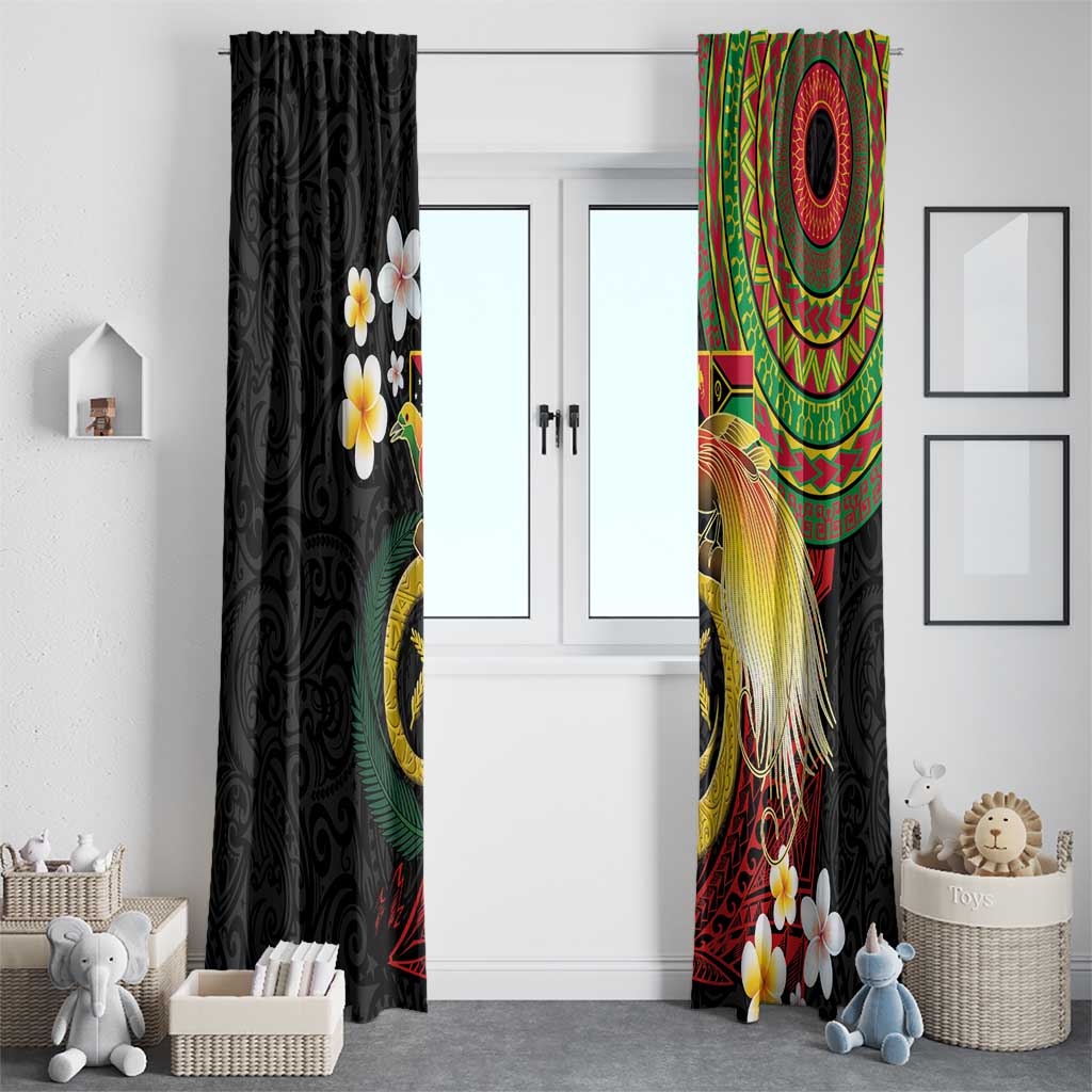 Vanuatu and Papua New Guinea Together Window Curtain Bird-of-paradise and Pig Tusk Melanesian Pattern LT03 - Polynesian Pride