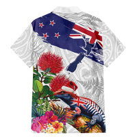 New Zealand Christmas Family Matching Mermaid Dress and Hawaiian Shirt Meri Kirihimete-Tuatara and Pohutukawa White Color