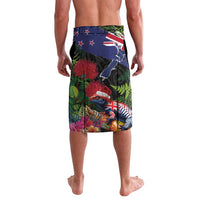 New Zealand Christmas Lavalava Meri Kirihimete-Tuatara and Pohutukawa Black Color